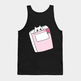 cat reading book Tank Top